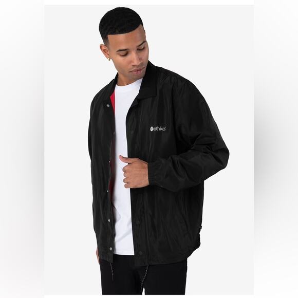 Ethika Men’s Lightweight Rook Hazard Black Coach Jacket NWT Size M - Picture 3 of 5